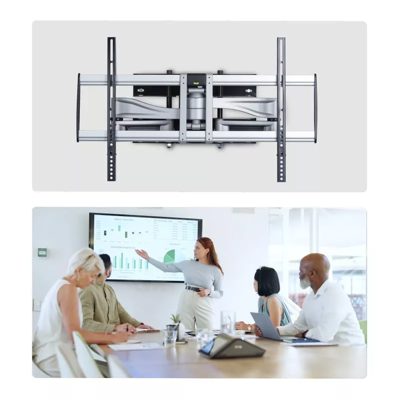 StarTech.com Supporto a parete per TV orientabile pesante per schermi piatti fino a 100 pollici e 85 kg, VESA 800x500, supporto a basso profilo, conforme TAA
