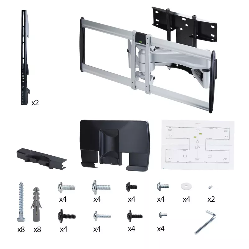 StarTech.com Supporto a parete per TV orientabile pesante per schermi piatti fino a 100 pollici e 85 kg, VESA 800x500, supporto a basso profilo, conforme TAA