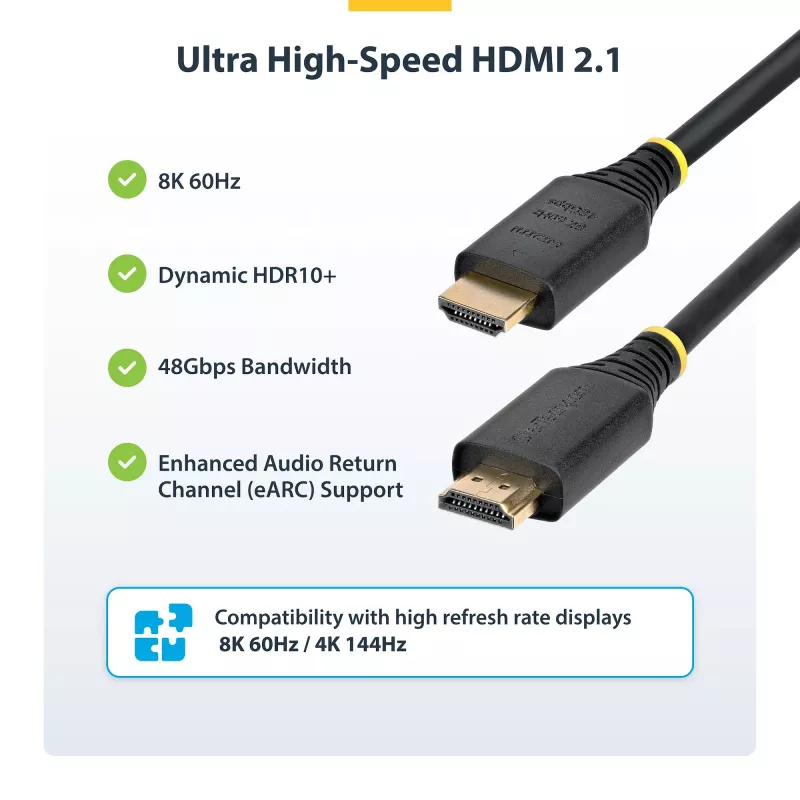 StarTech.com HDMI21-CBL-8K60-4M Cavo HDMI HDMI Type-A (standard) nero