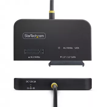 StarTech.com Adattatore da USB-C/USB-A a M.2 NVMe e 2,5 pollici/3,5 pollici SATA, 10 Gbit/s, lettore esterno di SSD senza attrezzi, B+M/M-Key