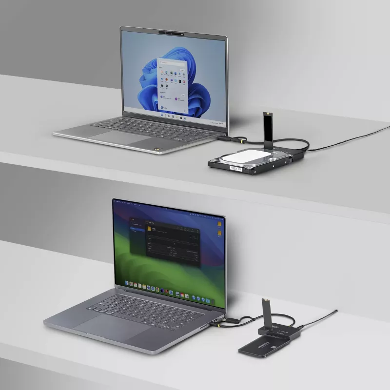 StarTech.com Adattatore da USB-C/USB-A a M.2 NVMe e 2,5 pollici/3,5 pollici SATA, 10 Gbit/s, lettore esterno di SSD senza attrezzi, B+M/M-Key