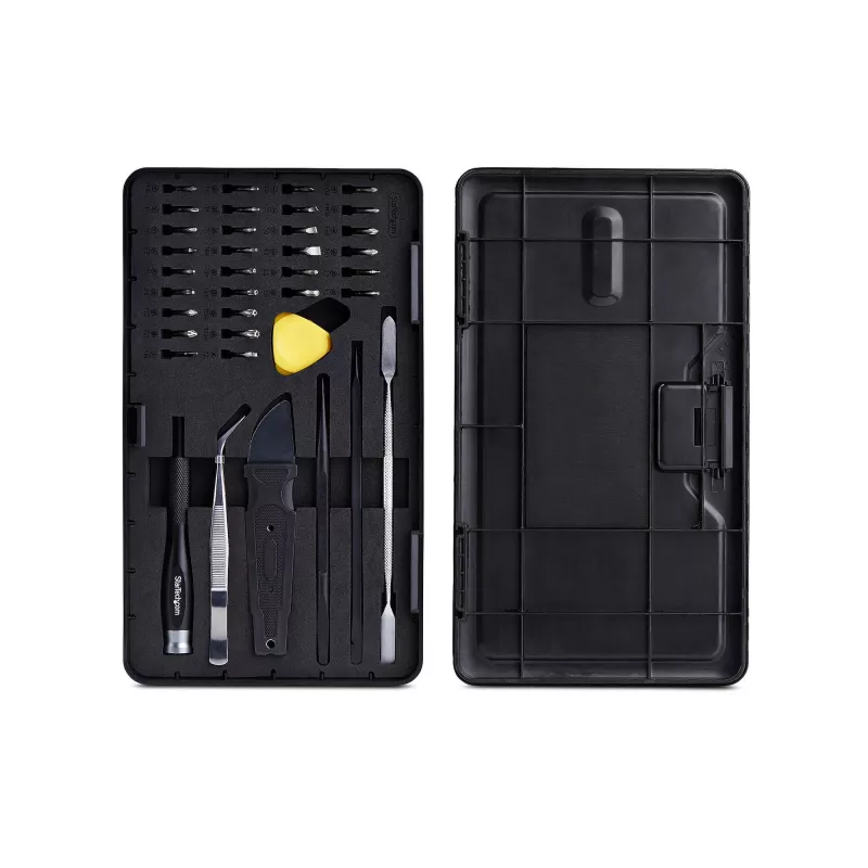 StarTech.com Kit di riparazione computer da 40 pezzi per laptop/PC/elettronica/telefono, set di cacciaviti di precisione con 30 punte, coperchio rimovibile con tappetino magnetico, strumenti di leva