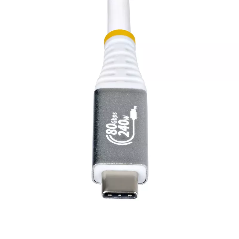 StarTech.com Cavo USB4 da 1 m (3 ft), 80 Gbit/s, cavo USB-C certificato USB-IF, 240 W PD, 8K 120 Hz/4K 240 Hz DP2.1 DP80, guaina TPE, compatibile Thunderbolt 4 – cavo USB-C bianco