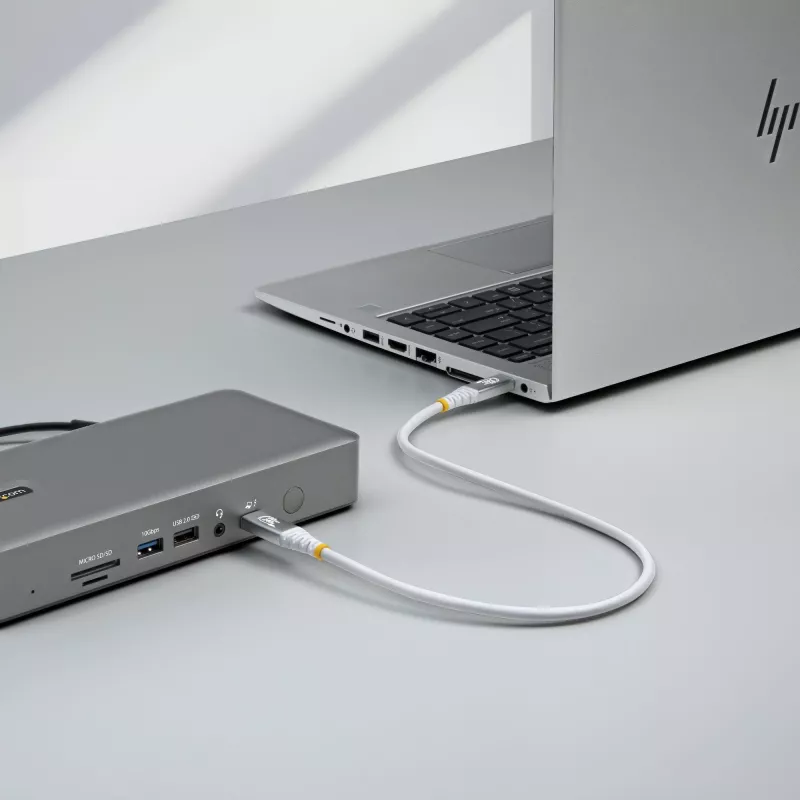 StarTech.com Cavo USB4 da 1 m (3 ft), 80 Gbit/s, cavo USB-C certificato USB-IF, 240 W PD, 8K 120 Hz/4K 240 Hz DP2.1 DP80, guaina TPE, compatibile Thunderbolt 4 – cavo USB-C bianco