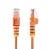 StarTech.com cavo Ethernet CAT6 sottile arancione da 25 cm, snagless, 100W PoE, UTP, LSZH, 28AWG rame puro nudo, cavo patch di rete RJ45 sottile con scarico di trazione, testato singolarmente