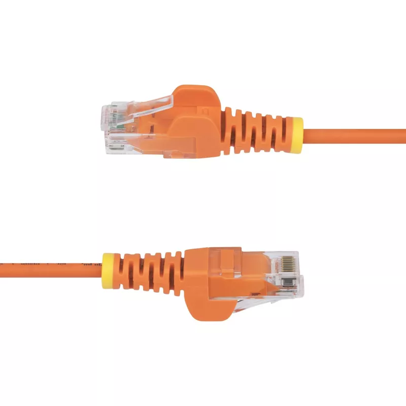 StarTech.com cavo Ethernet CAT6 sottile arancione da 25 cm, snagless, 100W PoE, UTP, LSZH, 28AWG rame puro nudo, cavo patch di rete RJ45 sottile con scarico di trazione, testato singolarmente