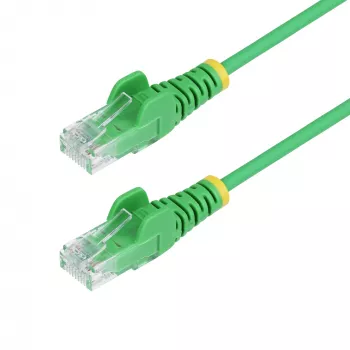 StarTech.com Cavo Ethernet CAT6 slim da 25 cm verde, protezione linguetta, 100 W PoE, UTP, LSZH, 28AWG filo di rame nudo puro, cavo patch di rete RJ45 slim con scarico di trazione, testato singolarmente