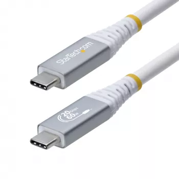 StarTech.com Cavo USB4 da 3 m (10 ft), 20 Gbit/s, cavo USB-C certificato USB-IF, 60 W PD, 4K 120 Hz DP 1.4, guaina TPE, cavo USB-C bianco