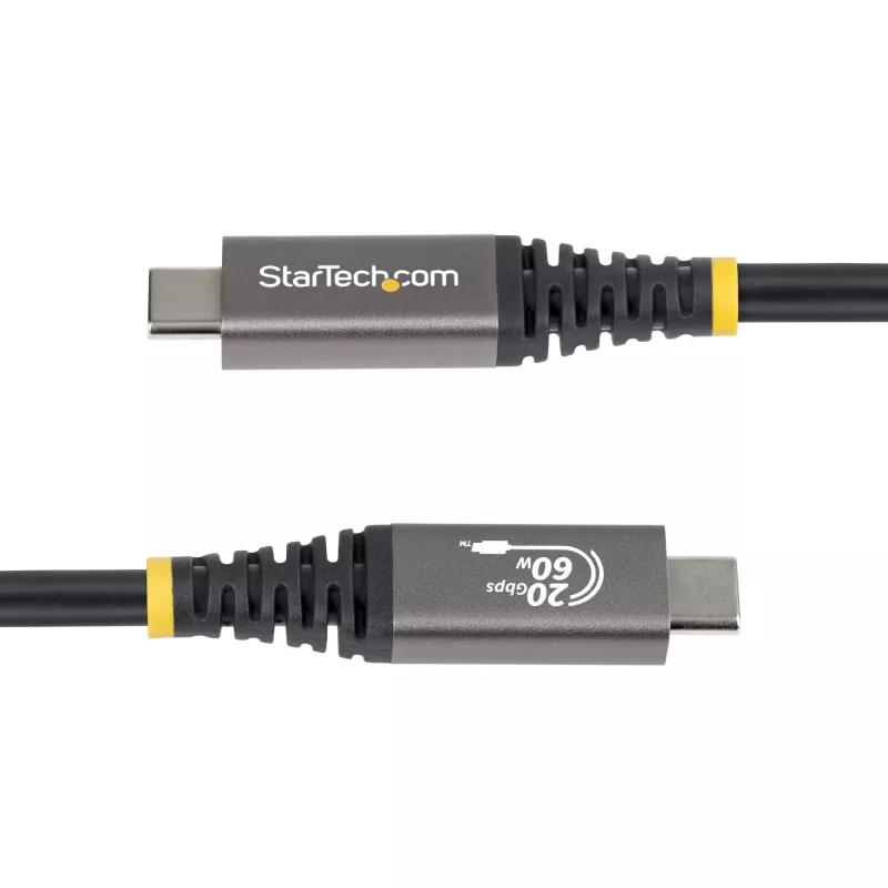 StarTech.com cavo USB4 da 3 m (10ft), 20 Gbit/s, cavo USB-C certificato USB-IF, 60W PD, 4K 120Hz DP 2.1, guaina in TPE, cavo USB-C nero