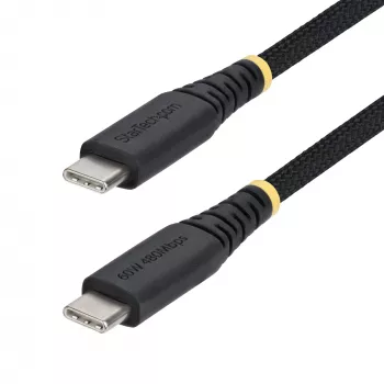 StarTech.com cavo di ricarica USB-C da 1 m (3ft), 60W (3A) PD, guaina in nylon/TPE intrecciata a doppio strato, cavo di ricarica USB-C robusto, cavo di ricarica per laptop USB 2.0