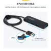 StarTech.com Hub USB-A a 4 porte, 5 Gbit/s, bus-powered, hub mini da USB-A a 4x USB-A, cavo host extra lungo da 61 cm, plastica PCR, hub USB portatile per desktop/laptop
