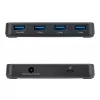 StarTech.com Hub USB-A a 4 porte, 5 Gbit/s, autoalimentato, cavo host 2-in-1 USB-C e USB-A, 1 porta di ricarica BC 1.2, alimentatore 24 W incluso, MacBook e Windows