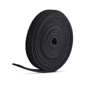 StarTech.com Rotolo di velcro da 75 ft (22,8 m), larghezza 12,7 mm, nero, fascette riutilizzabili tagliabili, nastro di fissaggio, fasciature in tessuto personalizzabili, rotolo grande