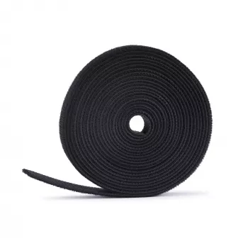 StarTech.com Rotolo di velcro da 75 ft (22,8 m), larghezza 12,7 mm, nero, fascette riutilizzabili tagliabili, nastro di fissaggio, fasciature in tessuto personalizzabili, rotolo grande