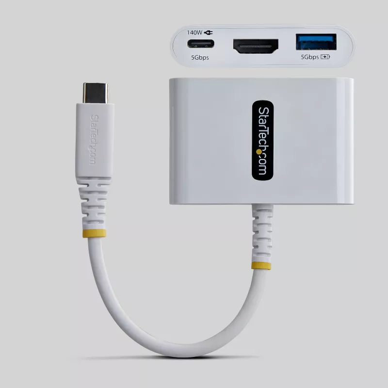 StarTech.com Adattatore multiporta da USB-C a HDMI con ricarica PD 140W, HDMI 4K 60Hz, hub USB 5Gbit/s, mini-dock per MacBook / Dell / Thinkpad / HP / iPad / tablet