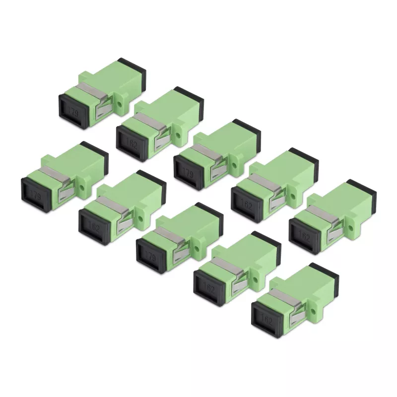 StarTech.com Accoppiatore SC-SC confezione da 10, accoppiatore fibra ottica SC OS2 monomodale con flangia, adattatore SC/APC simplex