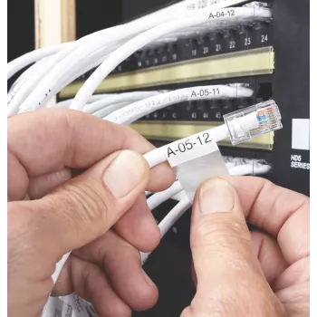 DYMO XTL Etichette per marcatura fili/cavi laminate | 21 mm x 39 mm | nero su bianco