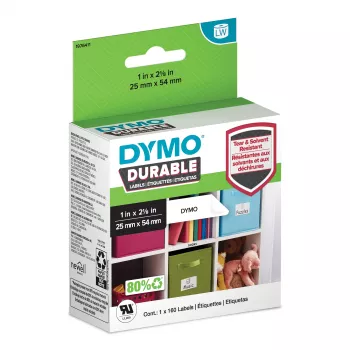 DYMO Etichette originali LabelWriter Durable | 25 mm x 54 mm | bianco poli | 160 etichette autoadesive | alte prestazioni | per etichettatrici LabelWriter