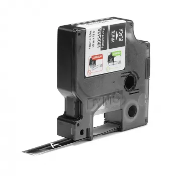DYMO Etichette in vinile industriali Rhino | 12 mm x 5,5 m | stampa bianca su nero | autoadesive | per etichettatrici LabelManager e Rhino