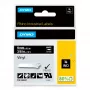 DYMO Etichette in vinile industriali Rhino | 9 mm x 5,5 m | stampa bianca su nero | autoadesive | per etichettatrici LabelManager e Rhino
