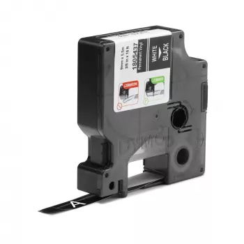 DYMO Etichette in vinile industriali Rhino | 9 mm x 5,5 m | stampa bianca su nero | autoadesive | per etichettatrici LabelManager e Rhino