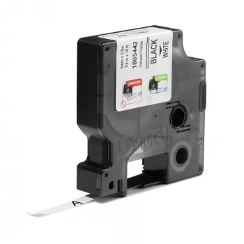 DYMO Etichette in poliestere permanenti industriali Rhino | 6 mm x 5,5 m | stampa nera su bianco | autoadesive | per etichettatrici Rhino e LabelManager