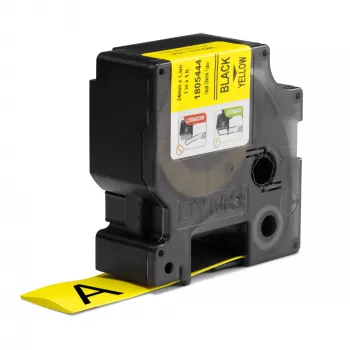 DYMO Tubi etichetta termorestringenti per cavi industriali Rhino | 24 mm x 1,5 m | stampa nera su giallo | per etichettatrici Rhino