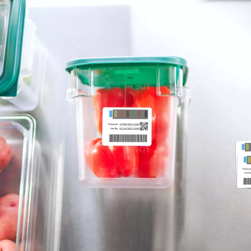 DYMO Etichette autentiche LabelWriter per rotazione scorte per il settore alimentare | 54 mm x 70 mm | 400 etichette autoadesive con codice colore | per etichettatrici LabelWriter