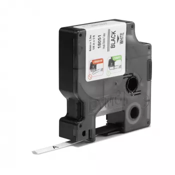 DYMO Rhino tubi etichetta industriali termorestringenti per cavi | 6 mm x 1,5 m | Stampa nera su bianco | per etichettatrici Rhino