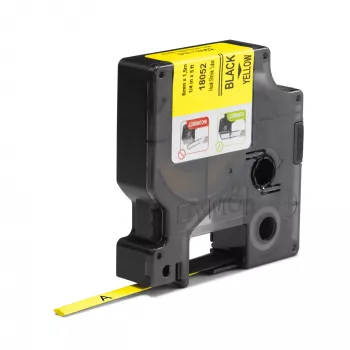 DYMO Rhino etichette termorestringenti industriali per cavi | 6 mm x 1,5 m | Nero su giallo | per etichettatrici Rhino