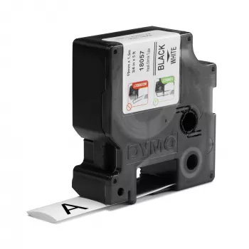 DYMO Rhino tubi etichetta termorestringenti industriali per cavi | 19 mm x 1,5 m | Stampa nera su bianco | Autoadesivi | per etichettatrici Rhino