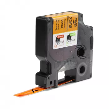 DYMO Rhino etichette industriali in vinile | 12 mm x 5,5 m | Stampa nera su arancione | Autoadesive | per etichettatrici Rhino e LabelManager