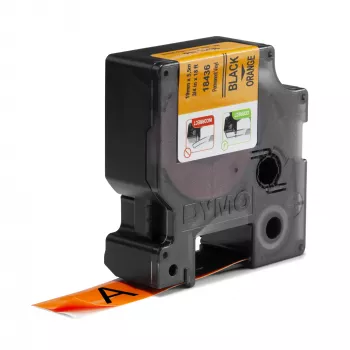 DYMO Rhino etichette industriali in vinile | 19 mm x 5,5 m | Stampa nera su arancione | Autoadesive | per etichettatrici Rhino e LabelManager