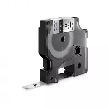 DYMO Rhino etichette industriali in poliestere permanente | 9 mm x 5,5 m | Stampa nera su metallizzato | Autoadesive | per etichettatrici Rhino e LabelManager