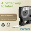 DYMO Rhino etichette industriali in poliestere permanente | 9 mm x 5,5 m | Stampa nera su trasparente | Autoadesive | per etichettatrici LabelManager e Rhino