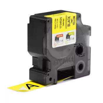 DYMO Rhino etichette industriali in nylon flessibile | 24 mm x 3,5 m | Nero su giallo | Autoadesive | per etichettatrici Rhino e LabelManager