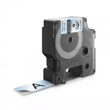 DYMO Rhino etichette industriali in poliestere permanente | 19 mm x 5,5 m | Stampa nera su trasparente | Autoadesive | per etichettatrici LabelManager e Rhino