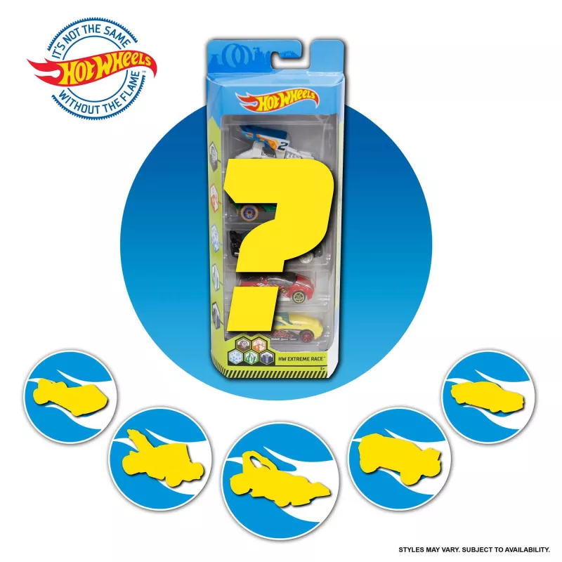 Hot Wheels confezione da 5 assortimento, set veicoli, 3 anno/i, colori assortiti
