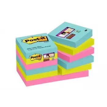 3M 622-12SS-MIA note adesive quadrate blu, rosa, giallo autoadesive