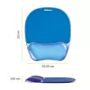 Fellowes Mouse Mat Wrist Support - tappetino mouse Crystals Gel con base antiscivolo in gomma - tappetino mouse ergonomico per computer, laptop, home office – compatibile con mouse laser e ottici – blu