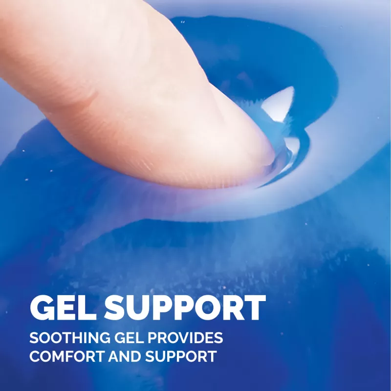 Fellowes Mouse Mat Wrist Support - tappetino mouse Crystals Gel con base antiscivolo in gomma - tappetino mouse ergonomico per computer, laptop, home office – compatibile con mouse laser e ottici – blu