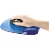 Fellowes Mouse Mat Wrist Support - tappetino mouse Crystals Gel con base antiscivolo in gomma - tappetino mouse ergonomico per computer, laptop, home office – compatibile con mouse laser e ottici – blu
