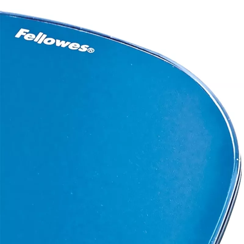 Fellowes Mouse Mat Wrist Support - tappetino mouse Crystals Gel con base antiscivolo in gomma - tappetino mouse ergonomico per computer, laptop, home office – compatibile con mouse laser e ottici – blu