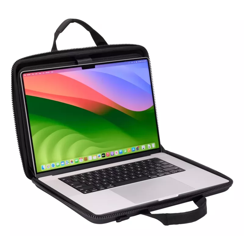 Borsa per laptop Thule Gauntlet 16 per MacBook 16 pollici, nero, custodia rinforzata e cerniera protettiva