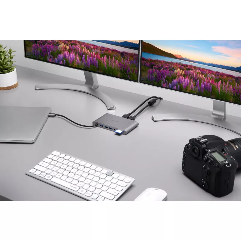 Kensington UH1440P dock mobile USB-C 5Gbps dual video senza driver - 85W Pass-Through Power - DP/HDMI/VGA