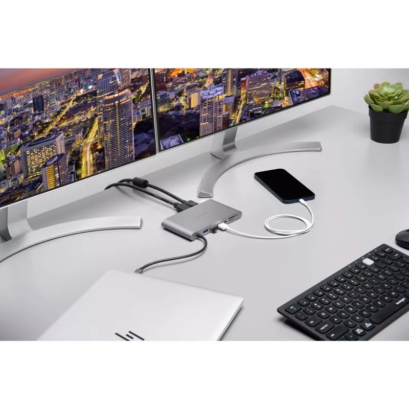 Kensington UH1440P dock mobile USB-C 5Gbps dual video senza driver - 85W Pass-Through Power - DP/HDMI/VGA