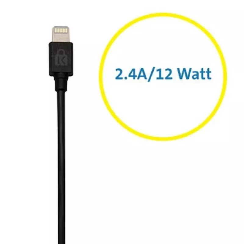 Kensington PowerBolt™ 2.4 caricabatterie da auto - nero, auto, accendisigari, 1 m, nero