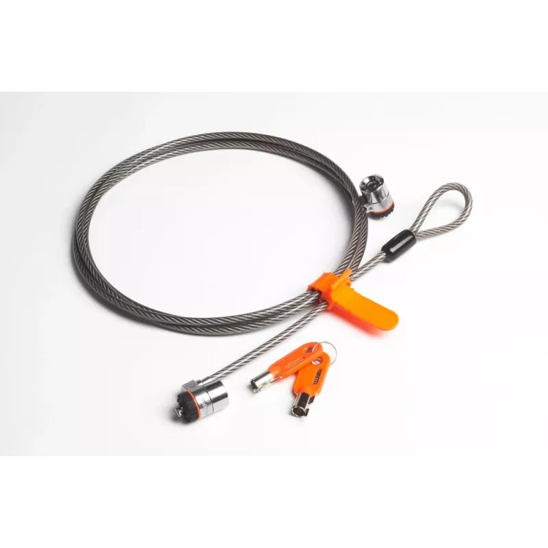 Lucchetto per laptop Kensington MicroSaver® Keyed Twin, 2,2 m, chiave tonda, acciaio