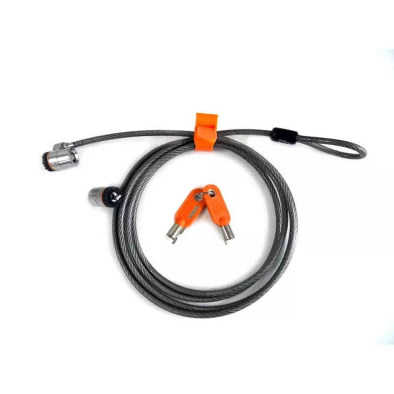 Lucchetto per laptop Kensington MicroSaver® Keyed Twin, 2,2 m, chiave tonda, acciaio