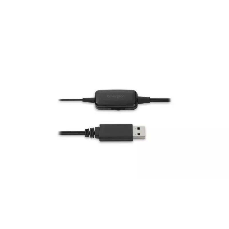 Cuffia USB mono Kensington con controlli inline, con filo, ufficio/call center, cuffia, nero